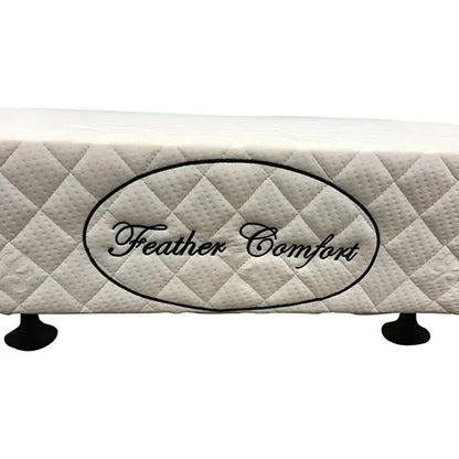Mattress Base Ensemble Double Size Solid Wooden Slat in Beige with Removable Cover - Image 3