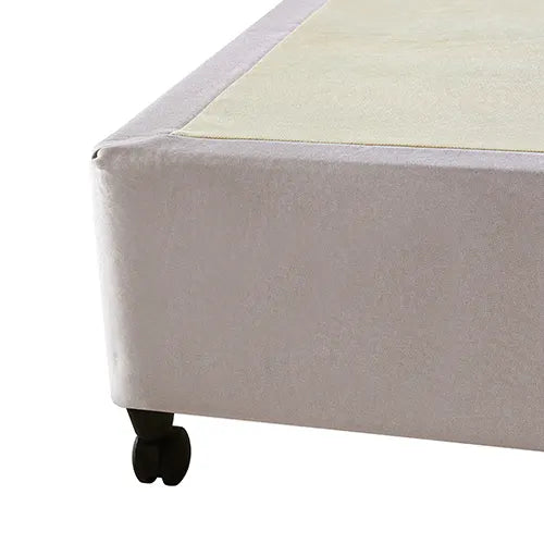 Mattress Base Ensemble Double Size Solid Wooden Slat in Beige with Removable Cover - Image 5