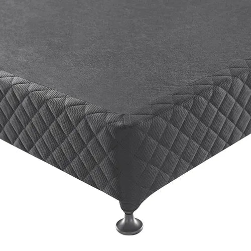 Mattress Base Ensemble Double Size Solid Wooden Slat in Charcoal with Removable Cover - Image 2