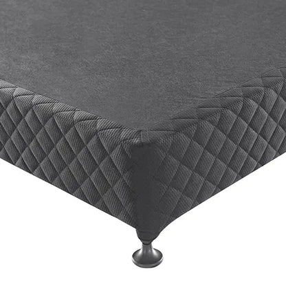 Mattress Base Ensemble Double Size Solid Wooden Slat in Charcoal with Removable Cover - Image 2