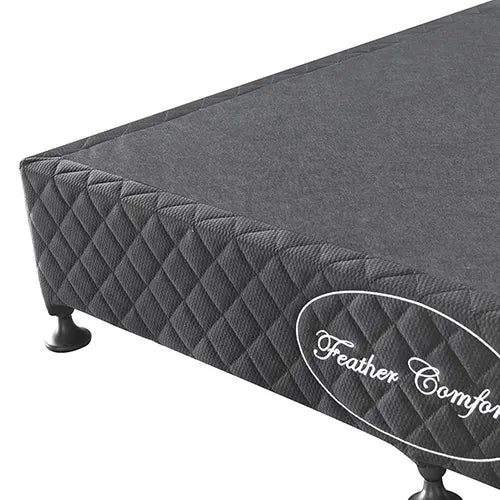 Mattress Base Ensemble Double Size Solid Wooden Slat in Charcoal with Removable Cover - Image 3