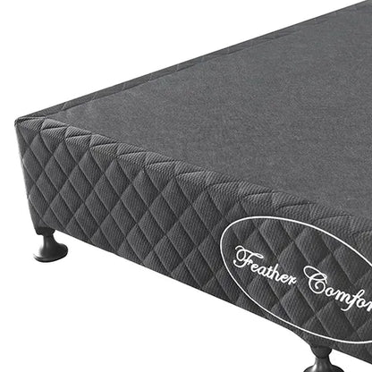 Mattress Base Ensemble Double Size Solid Wooden Slat in Charcoal with Removable Cover - Image 3