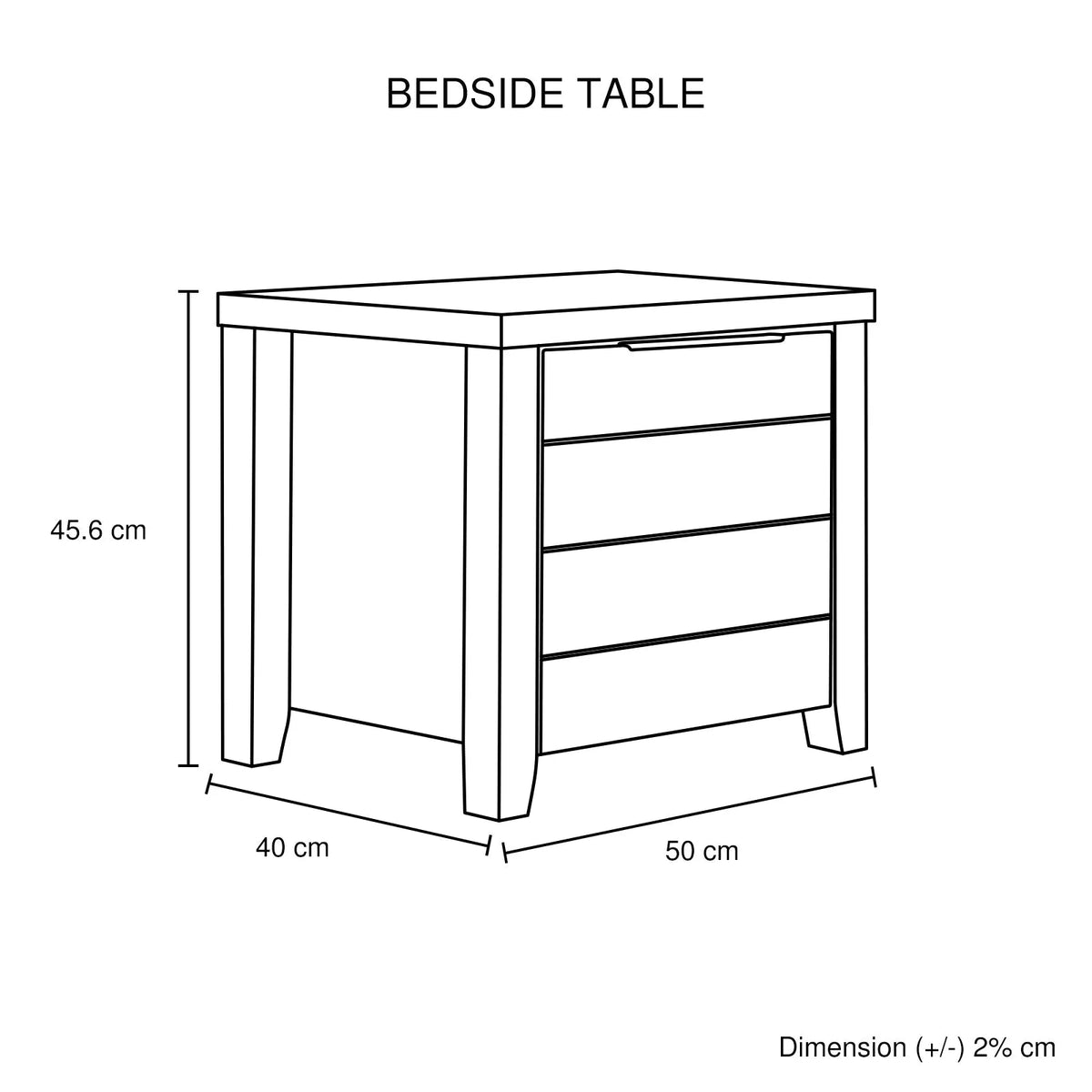 4 Pieces Bedroom Suite Natural Wood Like MDF Structure Double Size Oak Colour Bed, Bedside Table & Dresser - Image 8