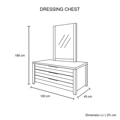 4 Pieces Bedroom Suite Natural Wood Like MDF Structure Queen Size Oak Colour Bed, Bedside Table & Dresser - Image 9