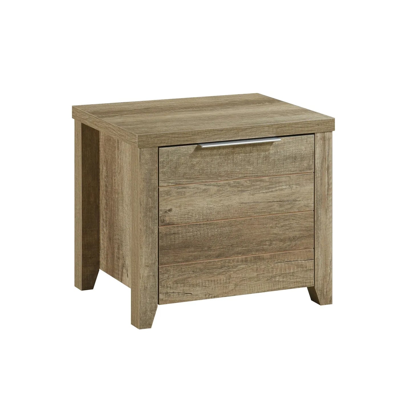 4 Pieces Bedroom Suite Natural Wood Like MDF Structure King Size Oak Colour Bed, Bedside Table & Tallboy - Image 4