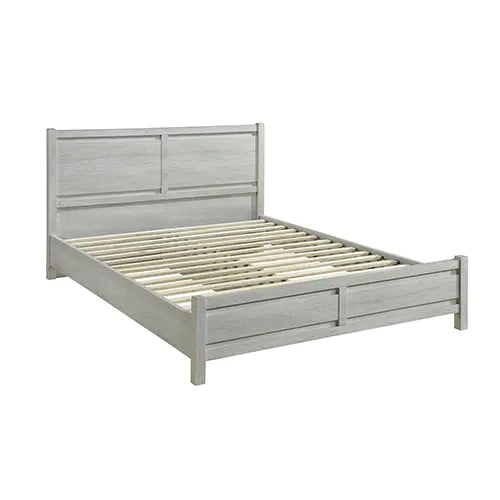 4 Pieces Bedroom Suite Natural Wood Like MDF Structure Queen Size White Ash Colour Bed, Bedside Table & Tallboy - Image 4