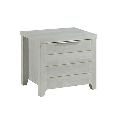 4 Pieces Bedroom Suite Natural Wood Like MDF Structure Queen Size White Ash Colour Bed, Bedside Table & Tallboy - Image 5