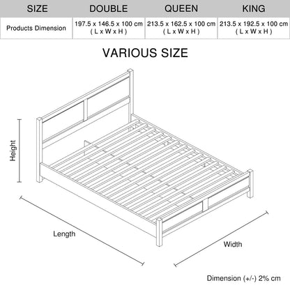 5 Pieces Bedroom Suite Natural Wood Like MDF Structure Double Size Oak Colour Bed, Bedside Table, Tallboy & Dresser - Image 9