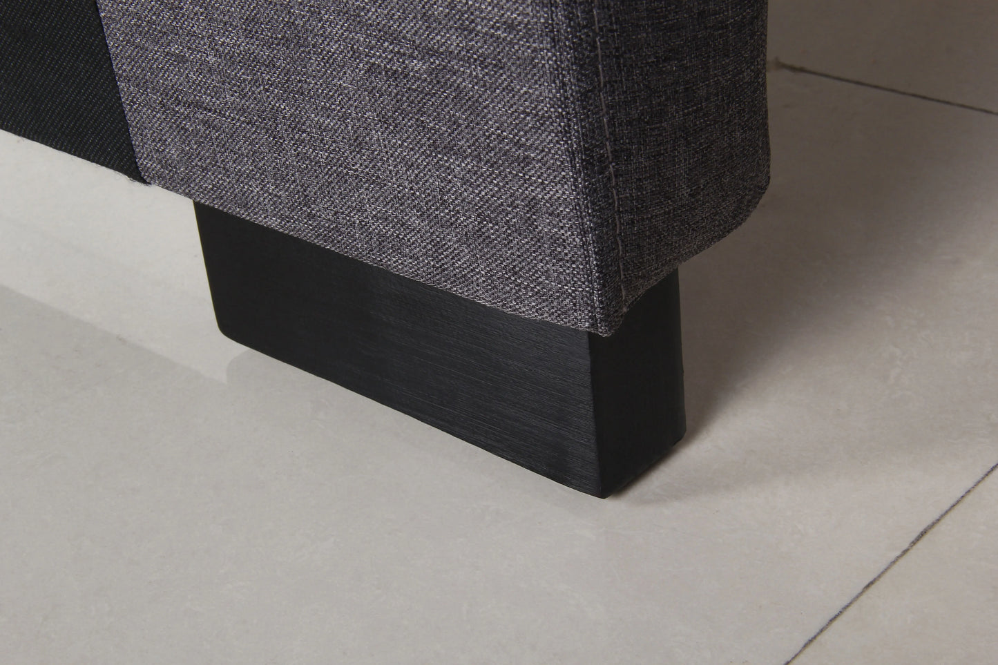 Bed Head Queen Charcoal Headboard Upholstery Fabric Tufted Buttons - Image 6
