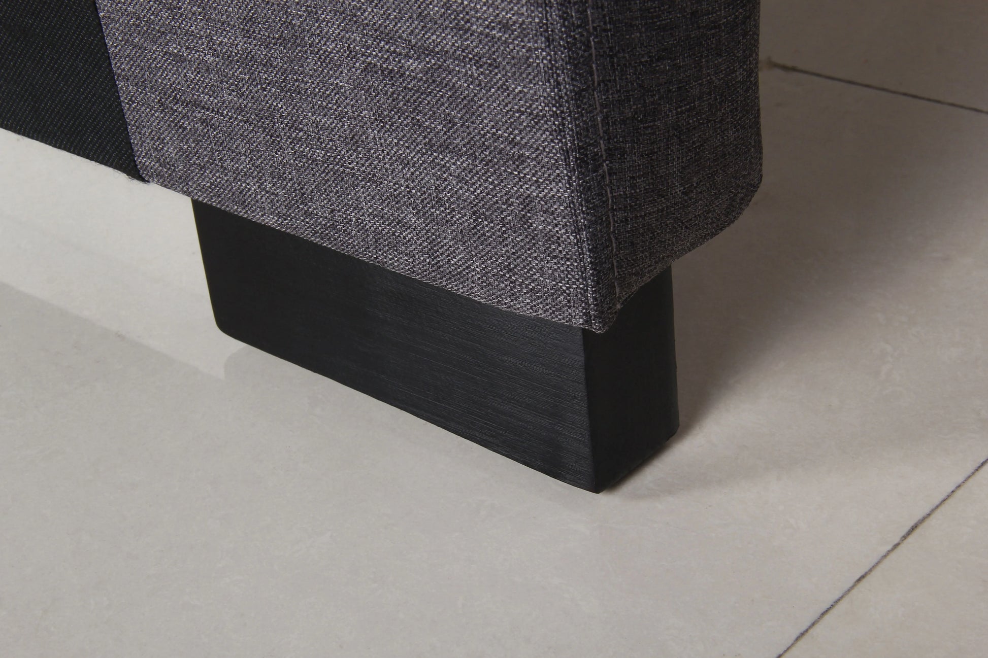 Bed Head Queen Charcoal Headboard Upholstery Fabric Tufted Buttons - Image 6