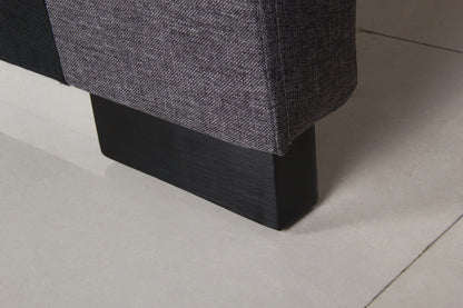 Bed Head Queen Charcoal Headboard Upholstery Fabric Tufted Buttons - Image 6