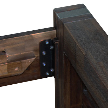 Bed Frame King Size in Solid Wood Veneered Acacia Bedroom Timber Slat in Chocolate - Image 7