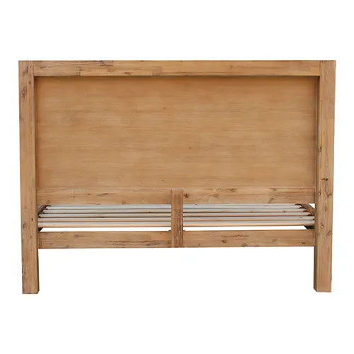 Bed Frame Queen Size in Solid Wood Veneered Acacia Bedroom Timber Slat in Oak - Image 3