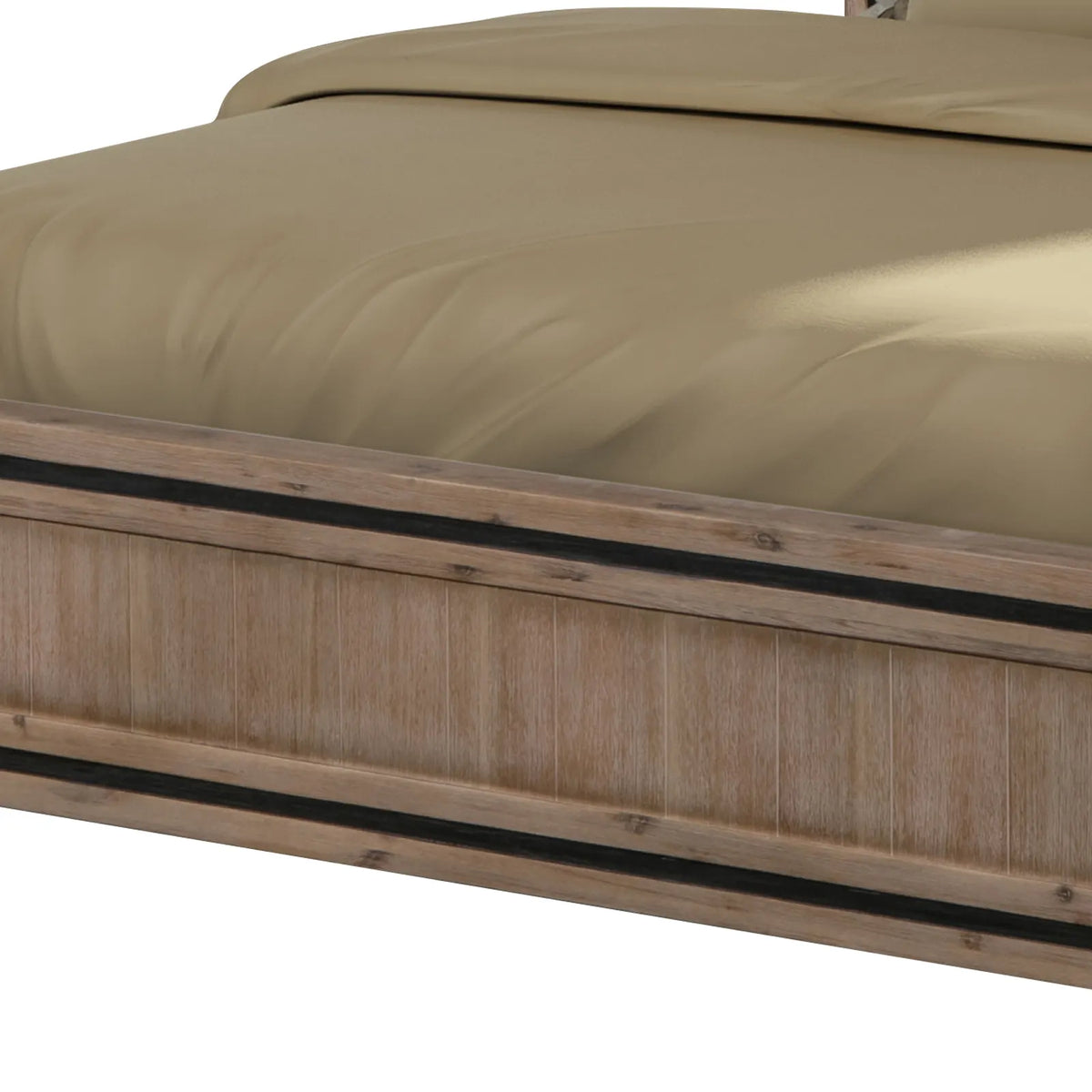 King Size Silver Brush Bed Frame in Acacia Wood Construction - Image 4