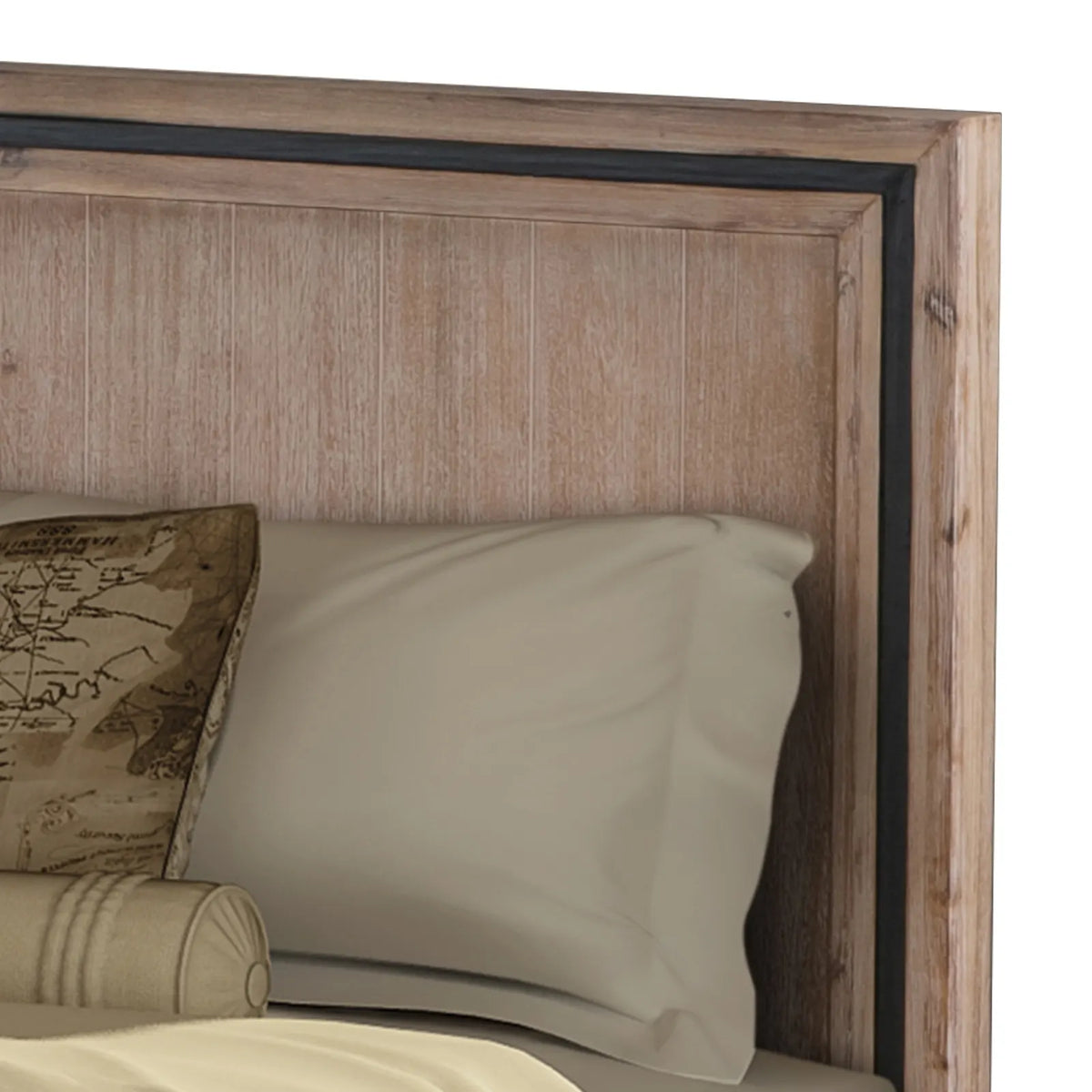 King Size Silver Brush Bed Frame in Acacia Wood Construction - Image 5