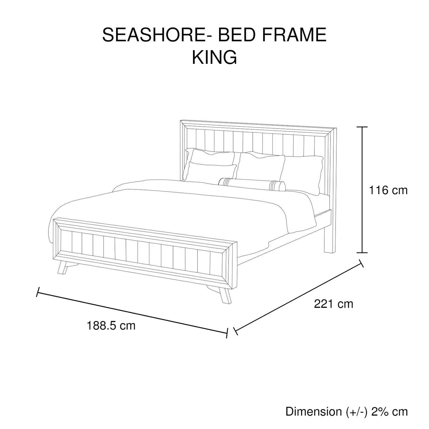 King Size Silver Brush Bed Frame in Acacia Wood Construction - Image 7