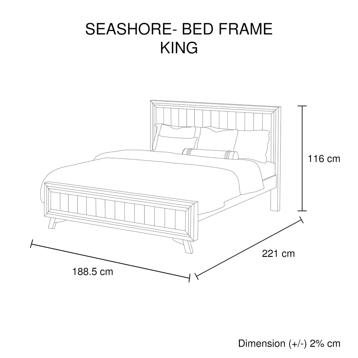 King Size Silver Brush Bed Frame in Acacia Wood Construction - Image 7