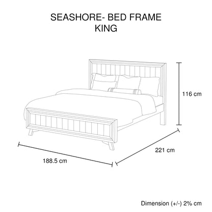 King Size Silver Brush Bed Frame in Acacia Wood Construction - Image 7