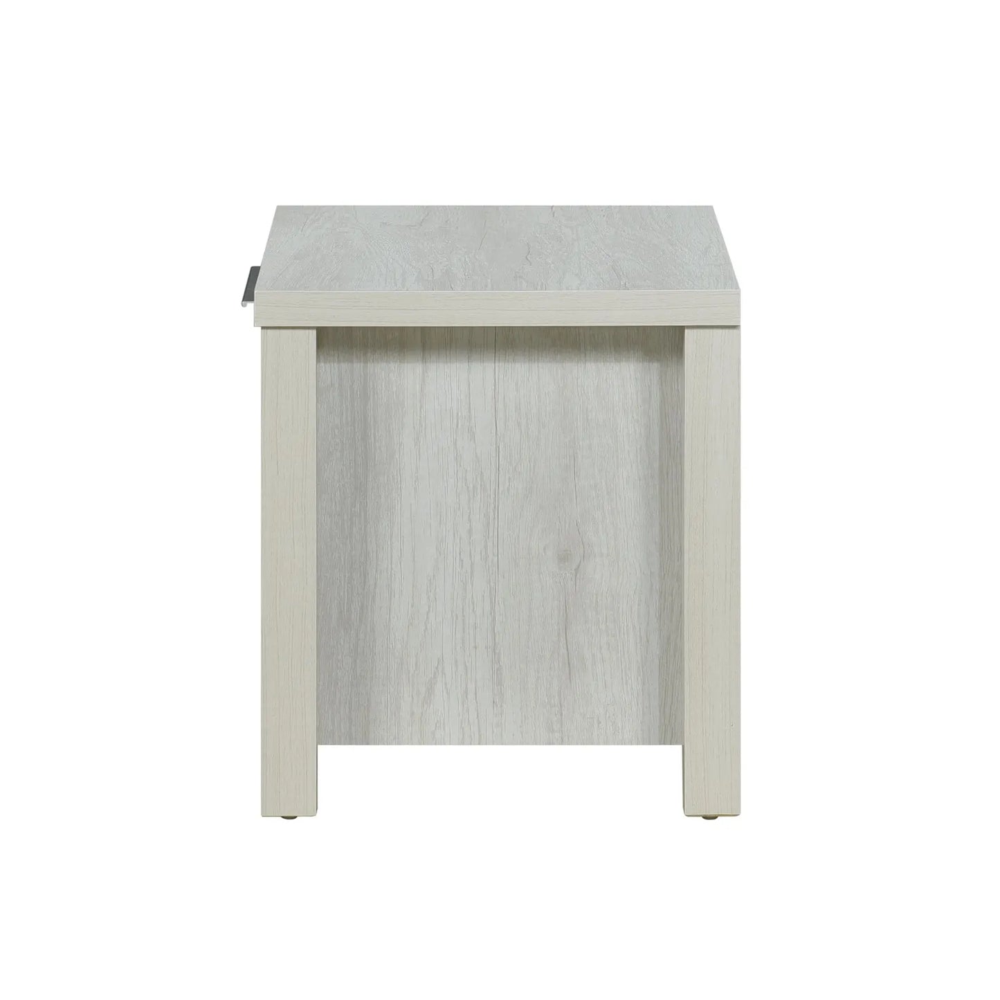 Bedside Table 2 drawers Storage Table Night Stand MDF in White Ash - Image 4