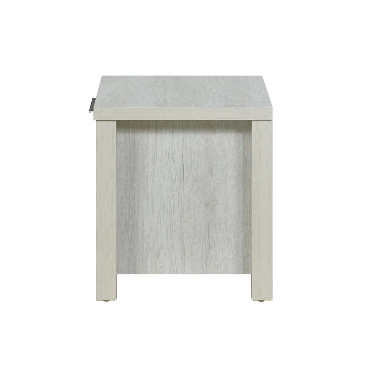 Bedside Table 2 drawers Storage Table Night Stand MDF in White Ash - Image 4