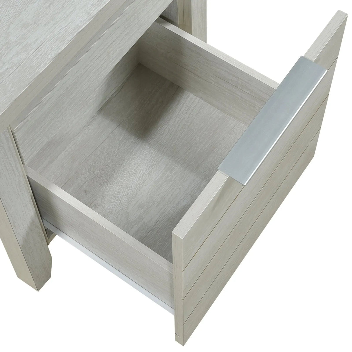 Bedside Table 2 drawers Storage Table Night Stand MDF in White Ash - Image 5
