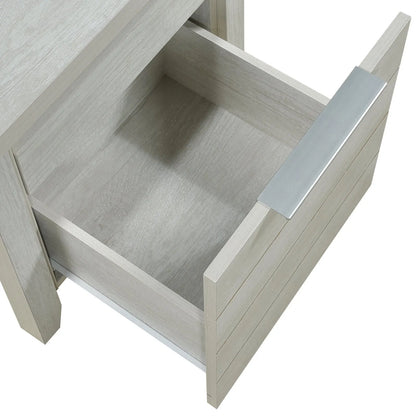 Bedside Table 2 drawers Storage Table Night Stand MDF in White Ash - Image 5