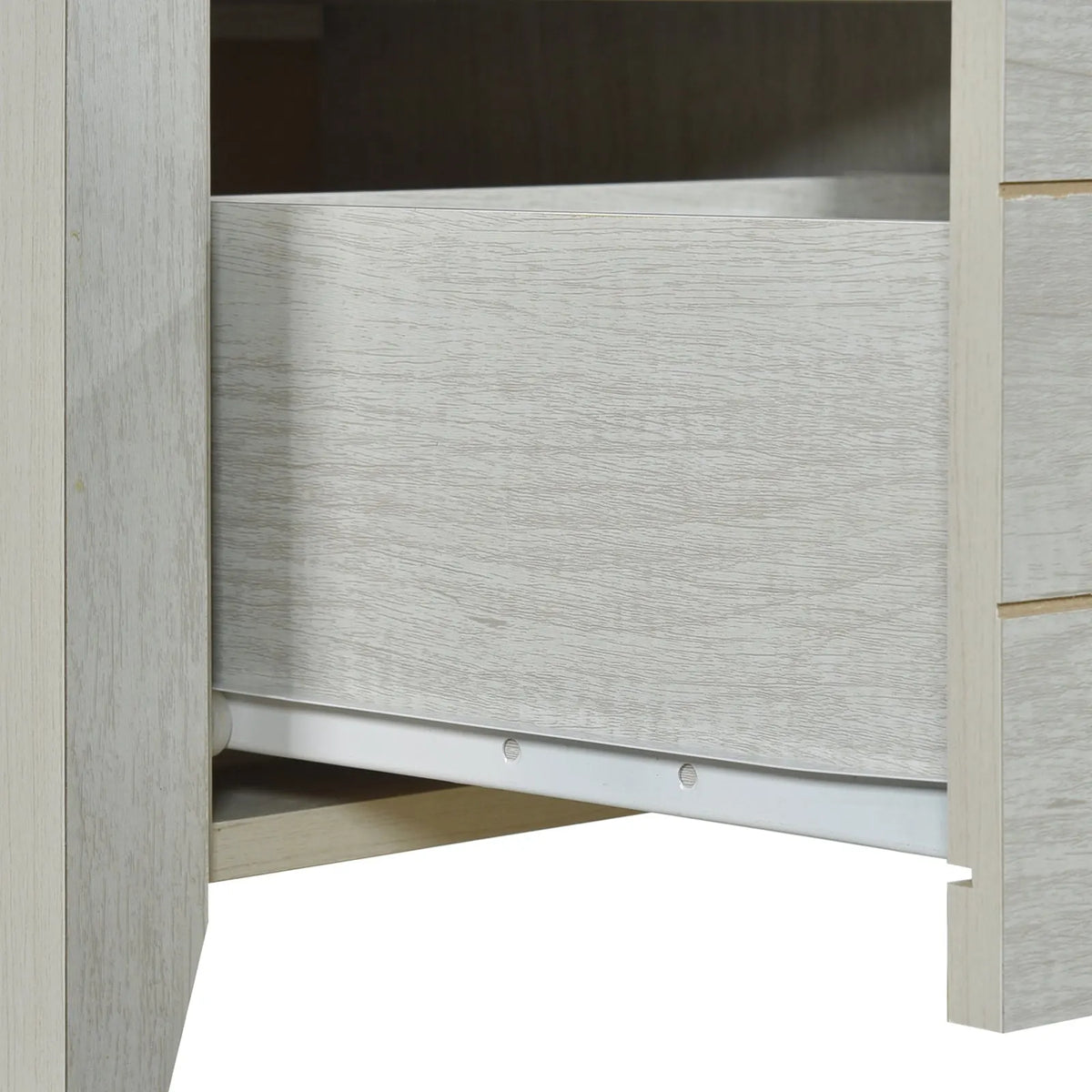 Bedside Table 2 drawers Storage Table Night Stand MDF in White Ash - Image 6