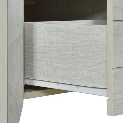 Bedside Table 2 drawers Storage Table Night Stand MDF in White Ash - Image 6