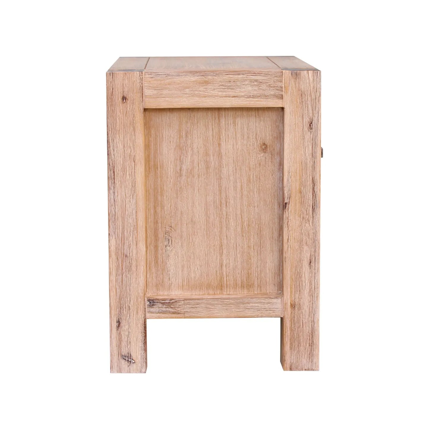 Bedside Table 2 drawers Night Stand Solid Wood Acacia Oak Colour - Image 2