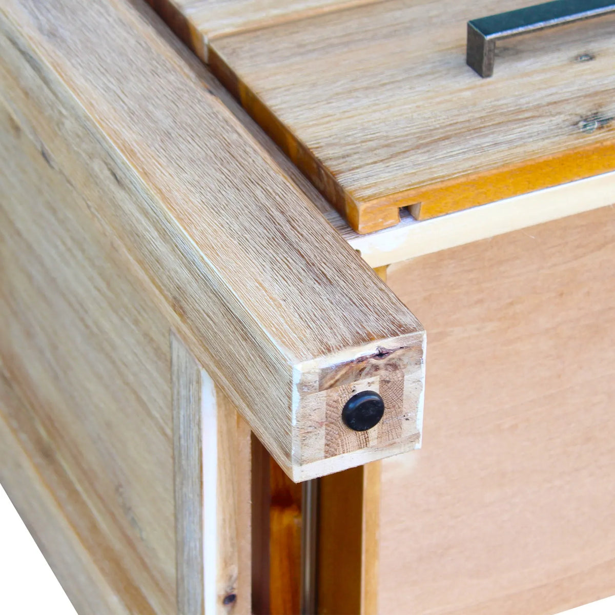 Bedside Table 2 drawers Night Stand Solid Wood Acacia Oak Colour - Image 5