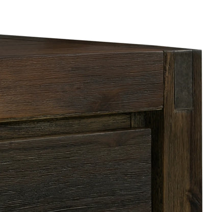 Coffee Table Solid Acacia Wood & Veneer 1 Drawers Storage Chocolate Colour - Image 3