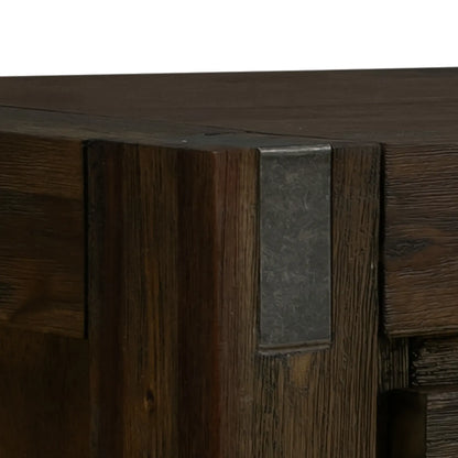 Coffee Table Solid Acacia Wood & Veneer 1 Drawers Storage Chocolate Colour - Image 4
