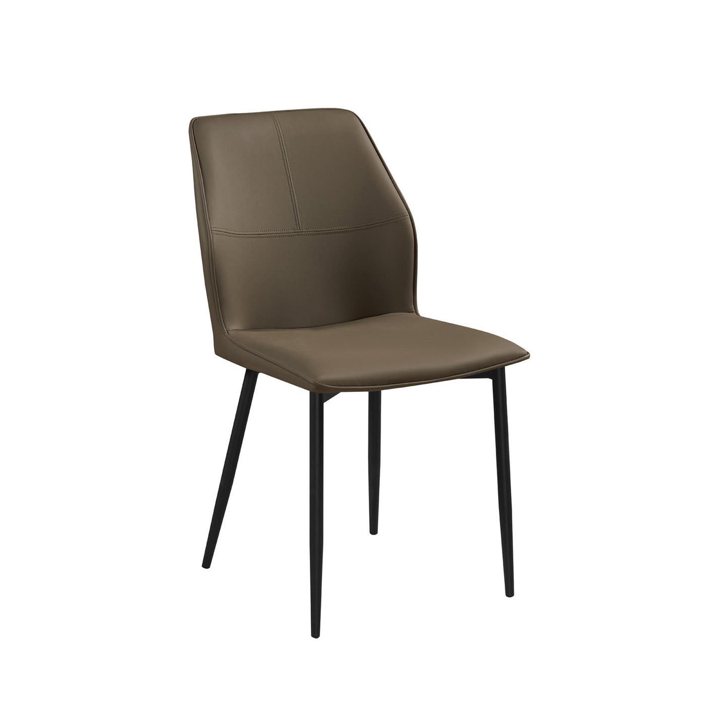 6x Dining Chair Brown Faux Leather Upholstered Seat Powder Coated Iron Legs - Image 2