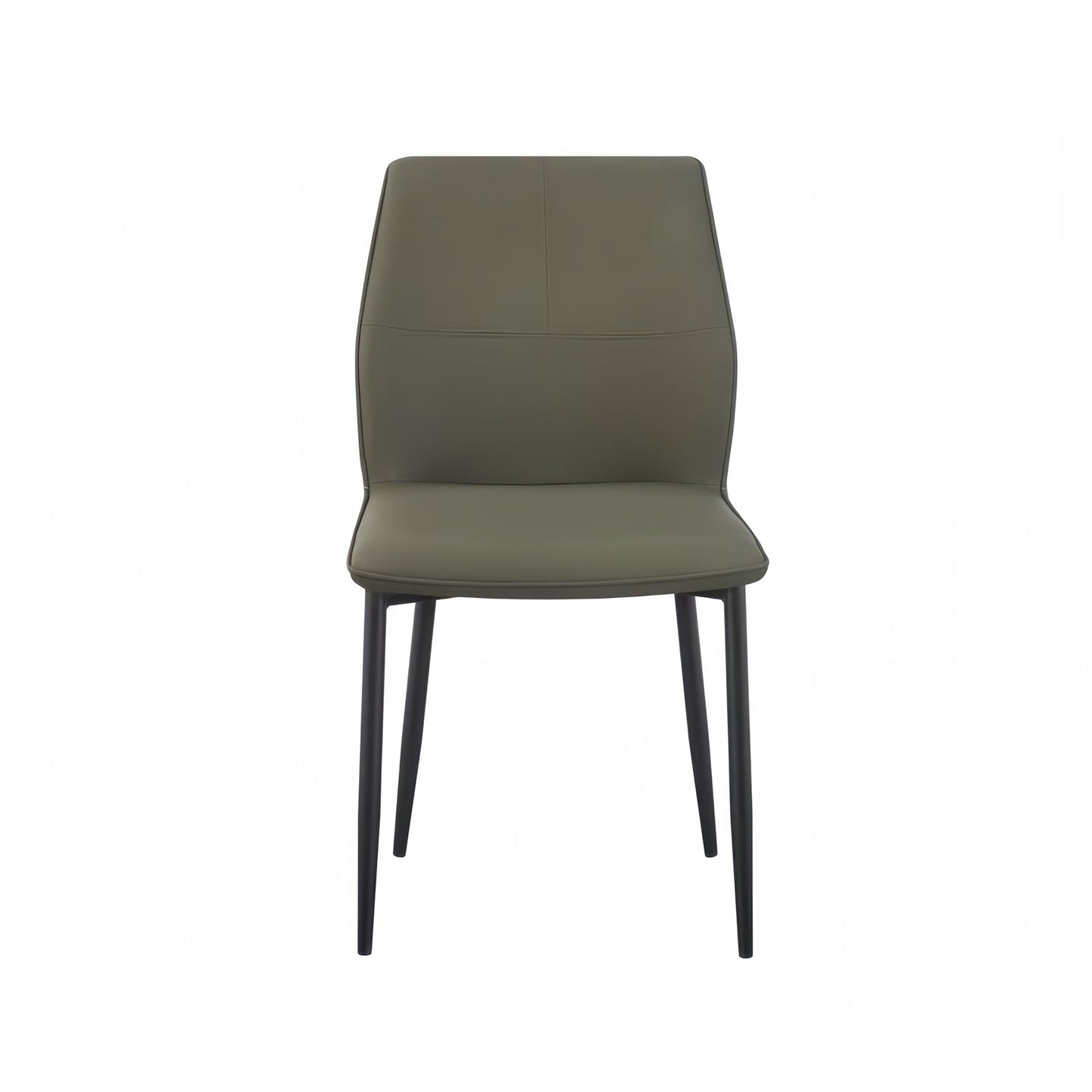 6x Dining Chair Brown Faux Leather Upholstered Seat Powder Coated Iron Legs - Image 3