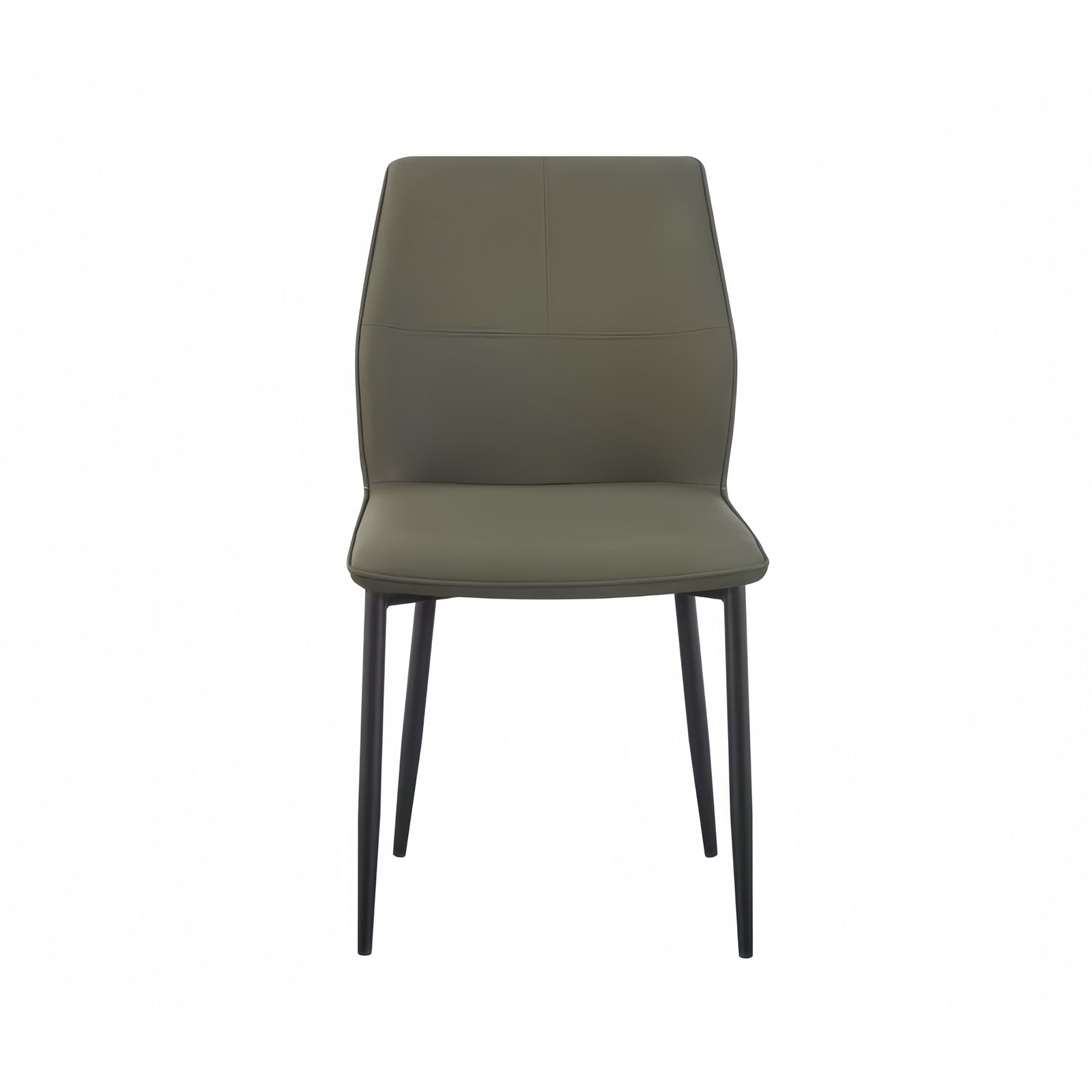 6x Dining Chair Brown Faux Leather Upholstered Seat Powder Coated Iron Legs - Image 3