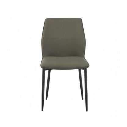 6x Dining Chair Brown Faux Leather Upholstered Seat Powder Coated Iron Legs - Image 3