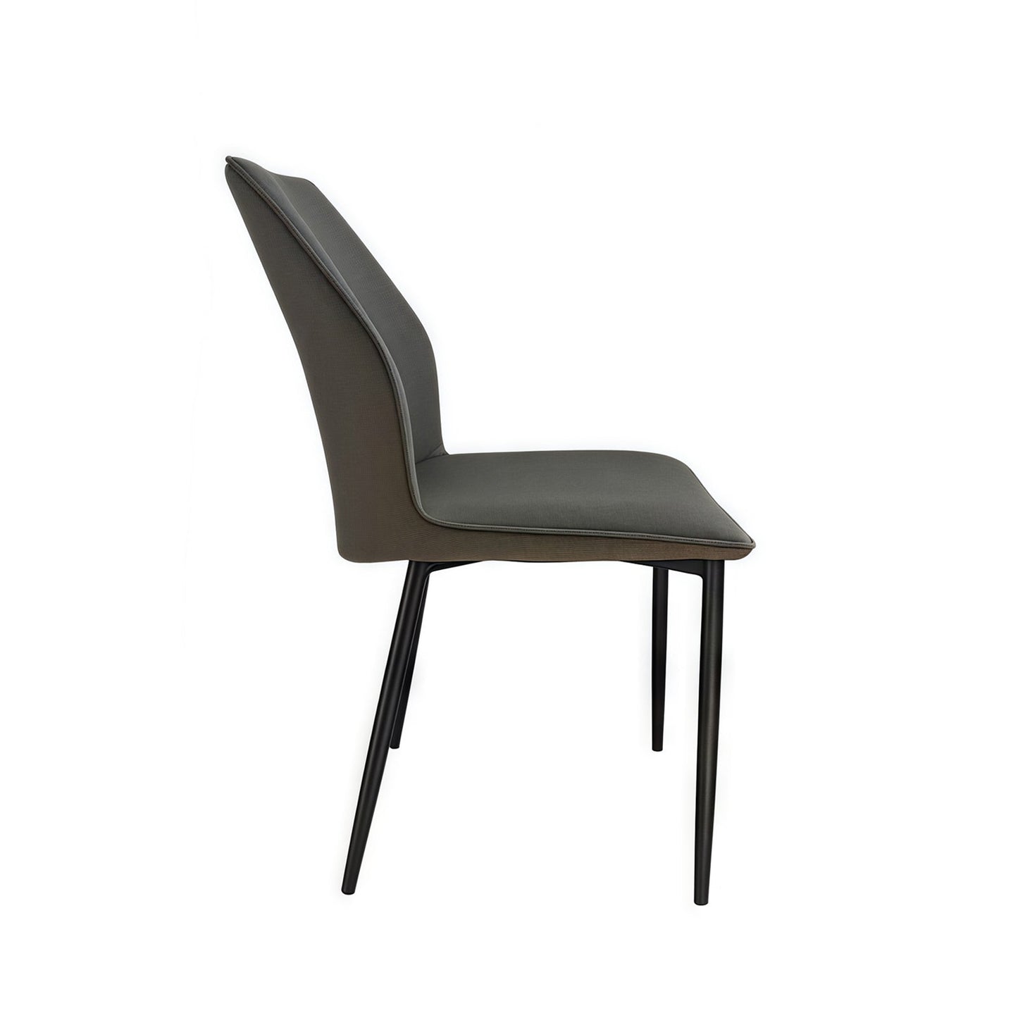 6x Dining Chair Brown Faux Leather Upholstered Seat Powder Coated Iron Legs - Image 4