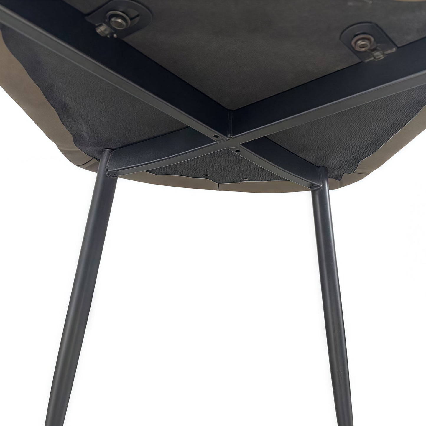 6x Dining Chair Brown Faux Leather Upholstered Seat Powder Coated Iron Legs - Image 5