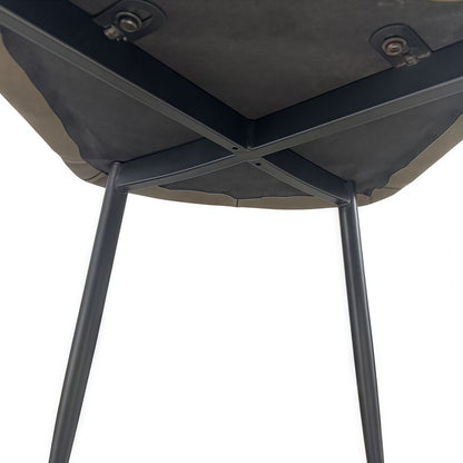 6x Dining Chair Brown Faux Leather Upholstered Seat Powder Coated Iron Legs - Image 5