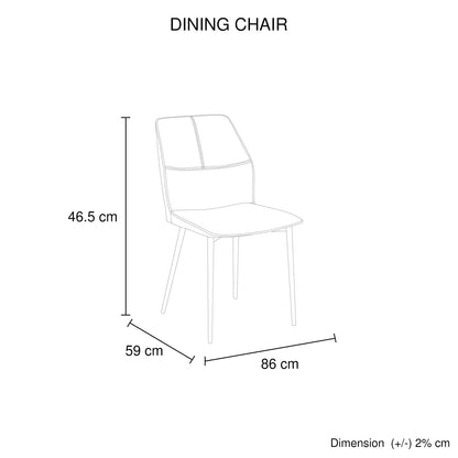6x Dining Chair Brown Faux Leather Upholstered Seat Powder Coated Iron Legs - Image 7