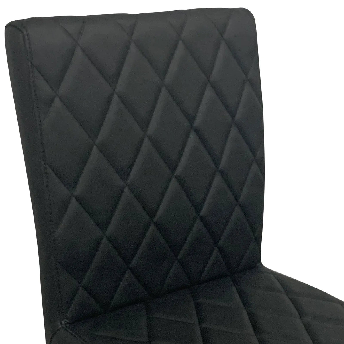 2X Dining Chair Stainless Gold Frame & Seat Black PU Leather - Image 4