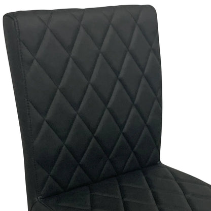 2X Dining Chair Stainless Gold Frame & Seat Black PU Leather - Image 4