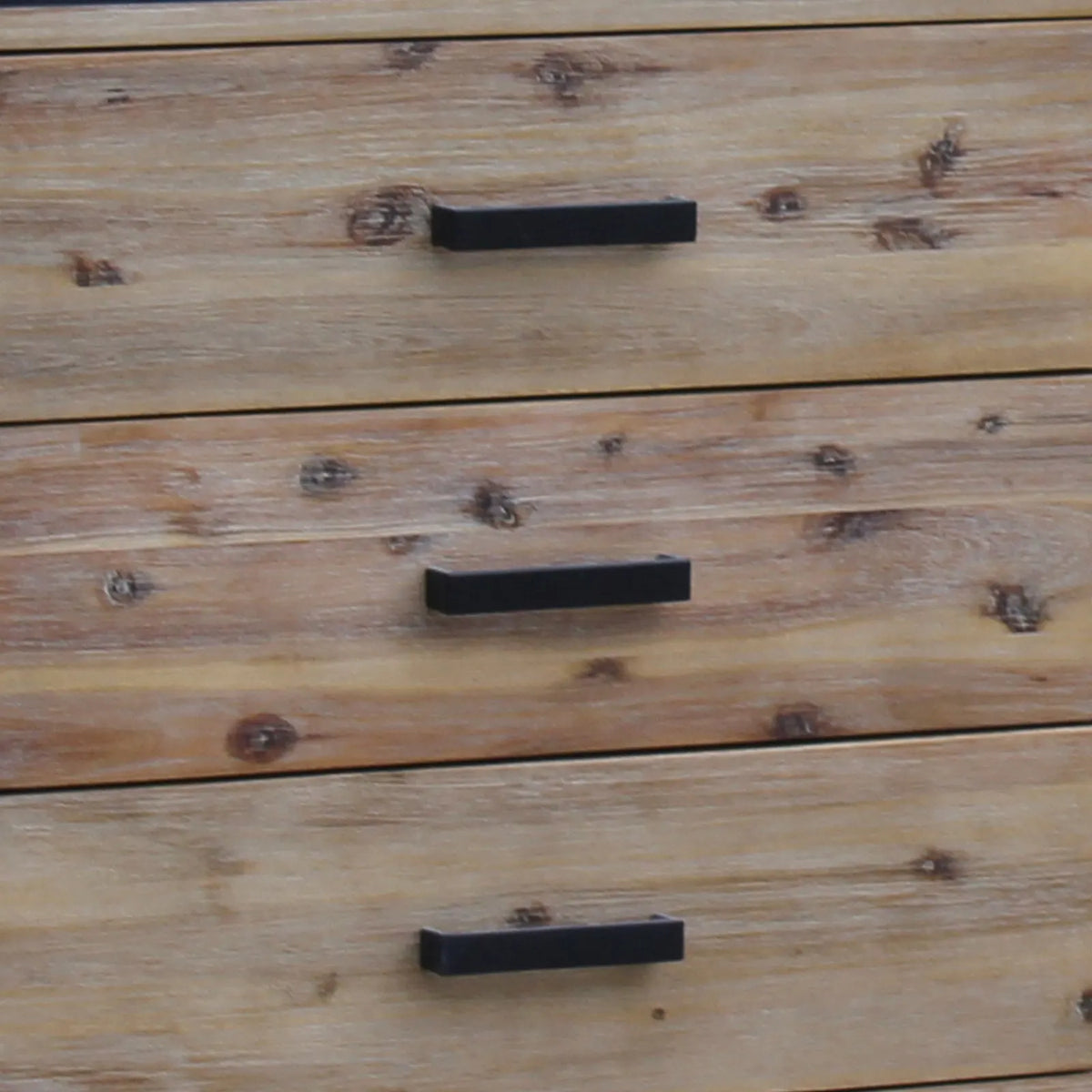 Dresser with 6 Storage Drawers in Solid Acacia With Mirror in Silver Brush Colour - Image 3