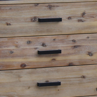 Dresser with 6 Storage Drawers in Solid Acacia With Mirror in Silver Brush Colour - Image 3