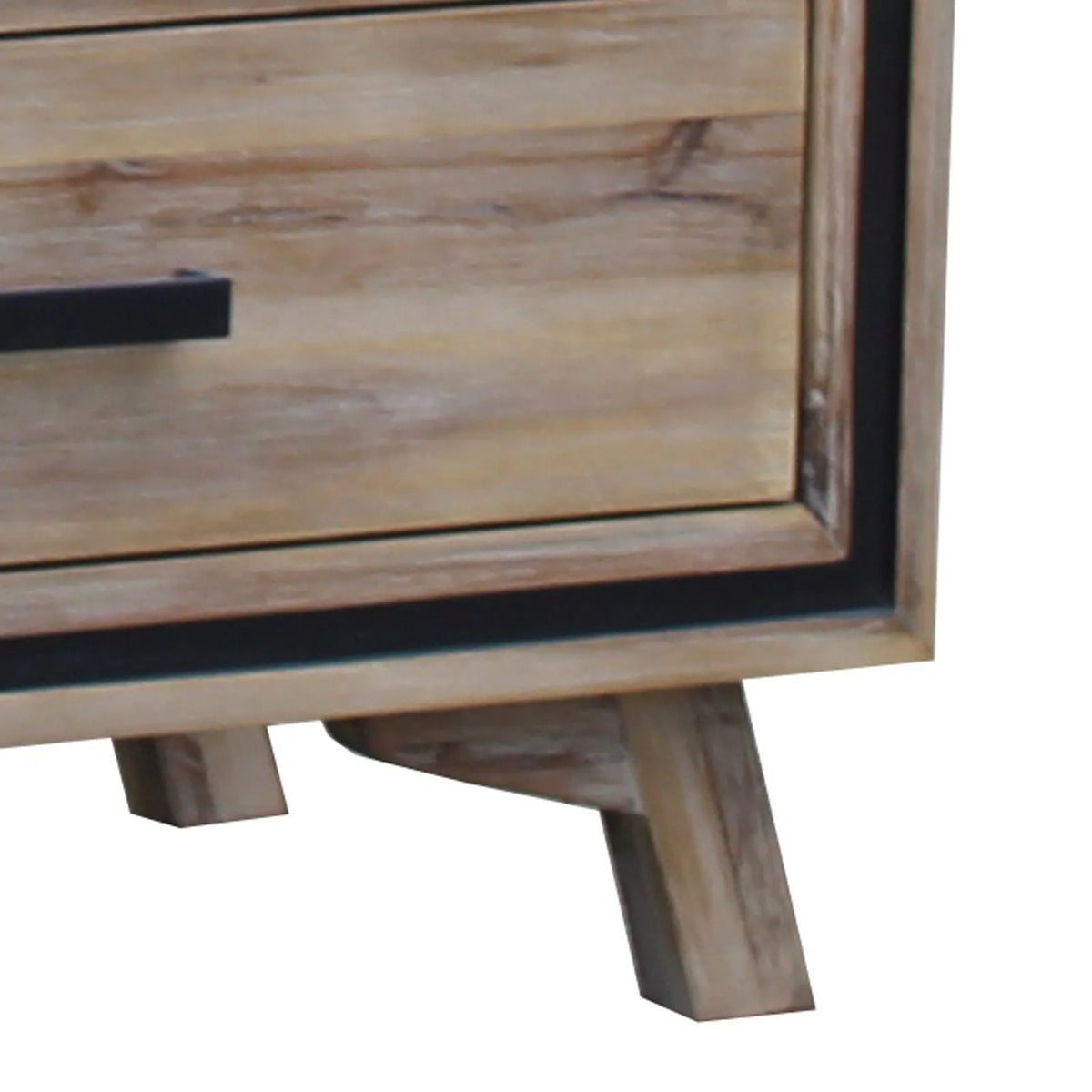 Dresser with 6 Storage Drawers in Solid Acacia With Mirror in Silver Brush Colour - Image 4