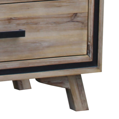 Dresser with 6 Storage Drawers in Solid Acacia With Mirror in Silver Brush Colour - Image 4