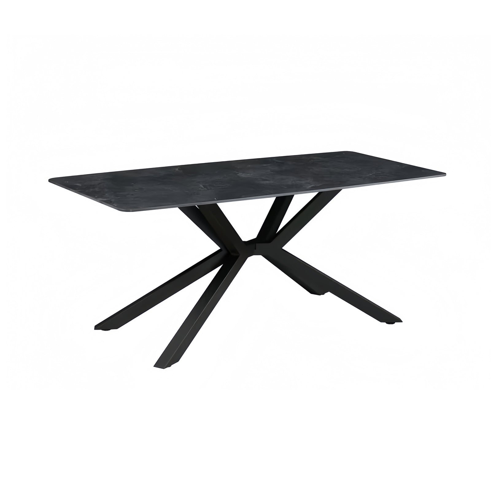 Dining Table Rectangular Shape Green Sintered Stone Top Powder Coated Iron Legs - Image 2