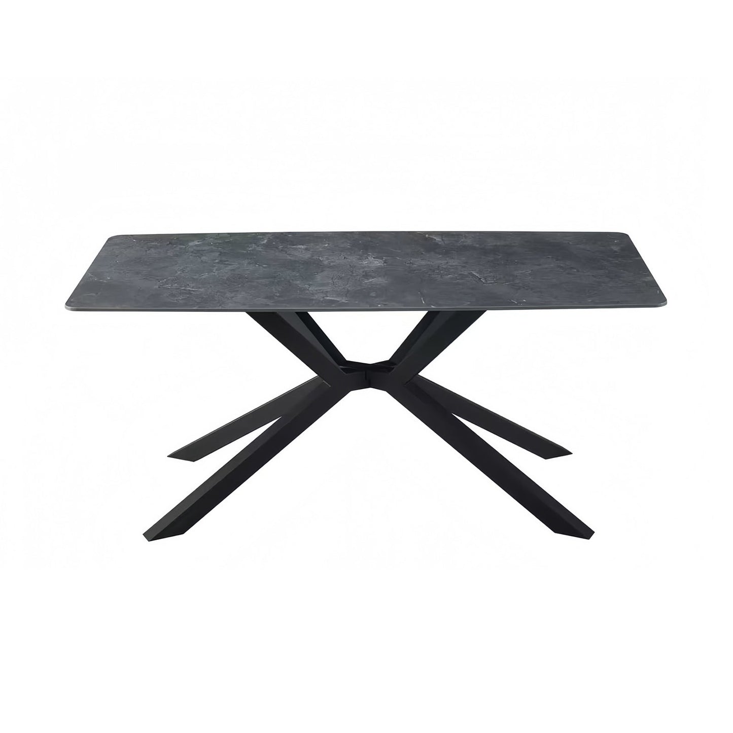 Dining Table Rectangular Shape Green Sintered Stone Top Powder Coated Iron Legs - Image 3