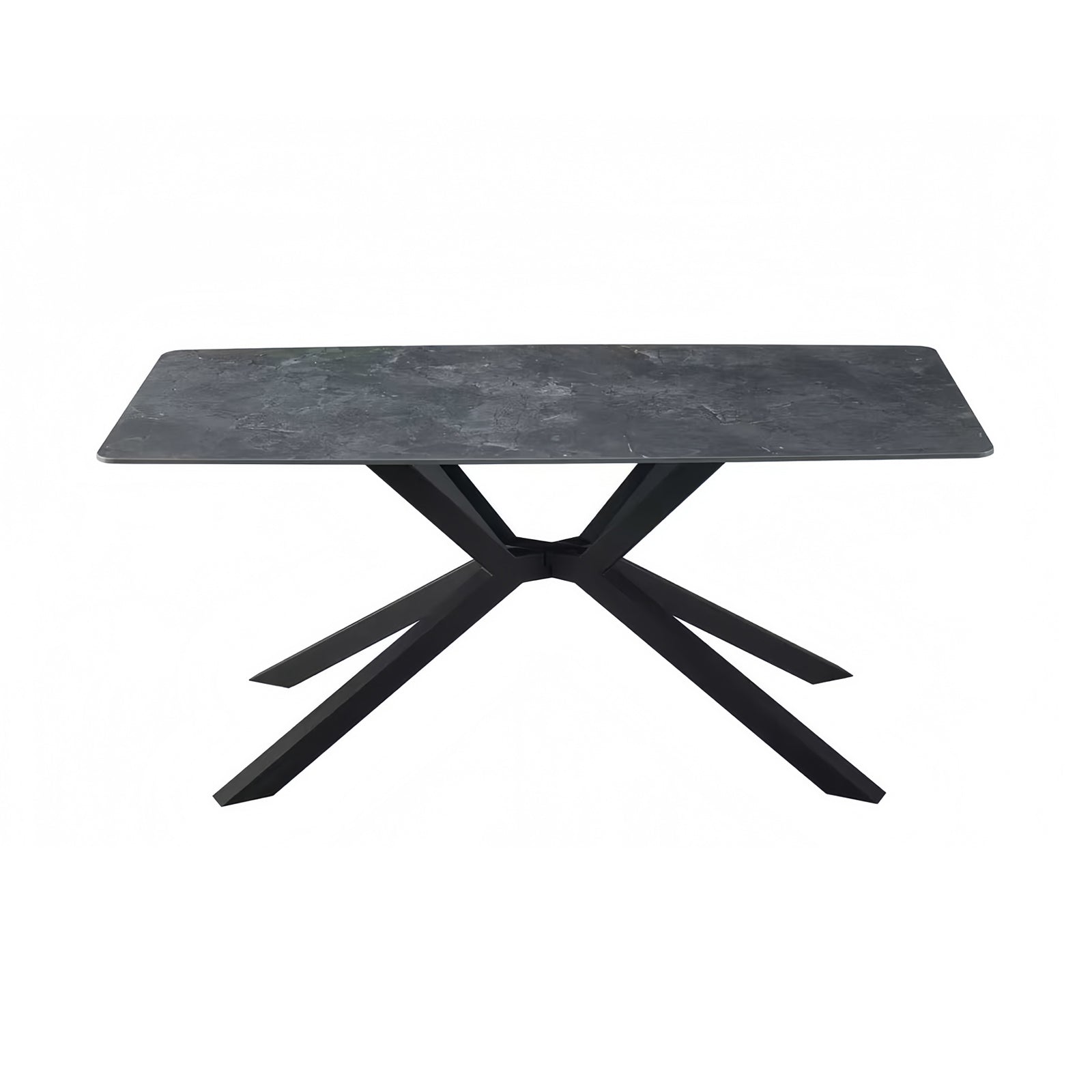 Dining Table Rectangular Shape Green Sintered Stone Top Powder Coated Iron Legs - Image 3