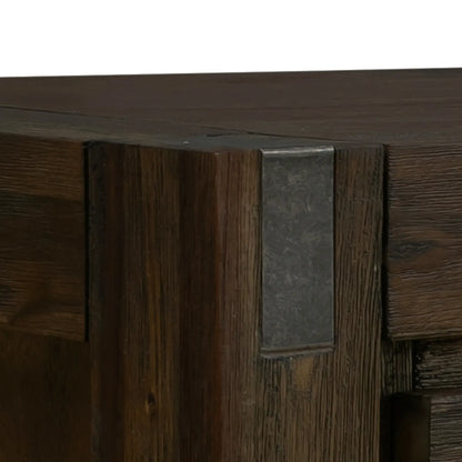 Hall Table 2 Storage Drawers Solid Acacia Wooden Frame Hallway in Chocolate Color - Image 4
